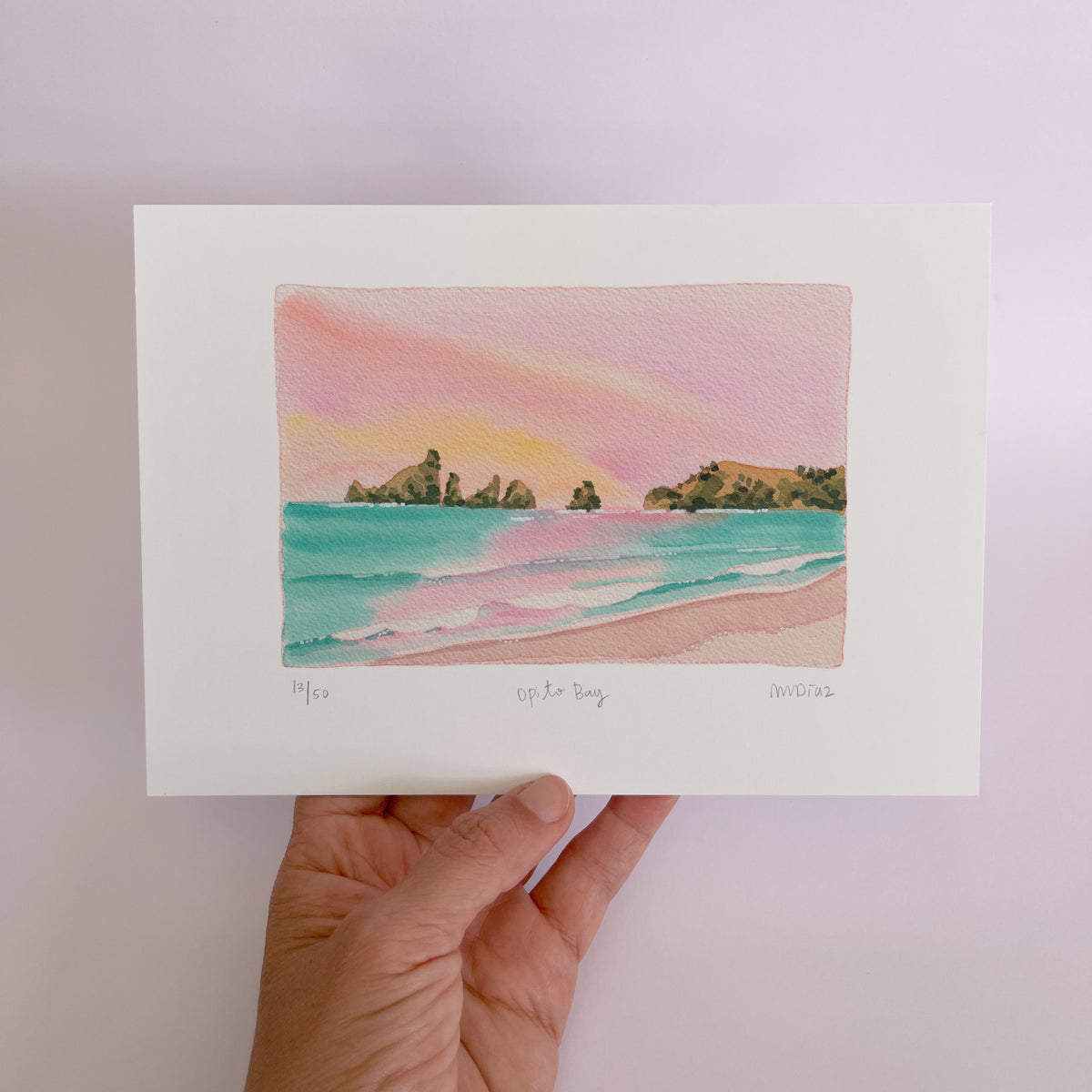 Opito Bay Watercolour art print