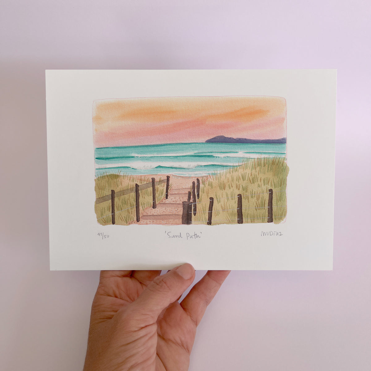 Sand Path Watercolour art print