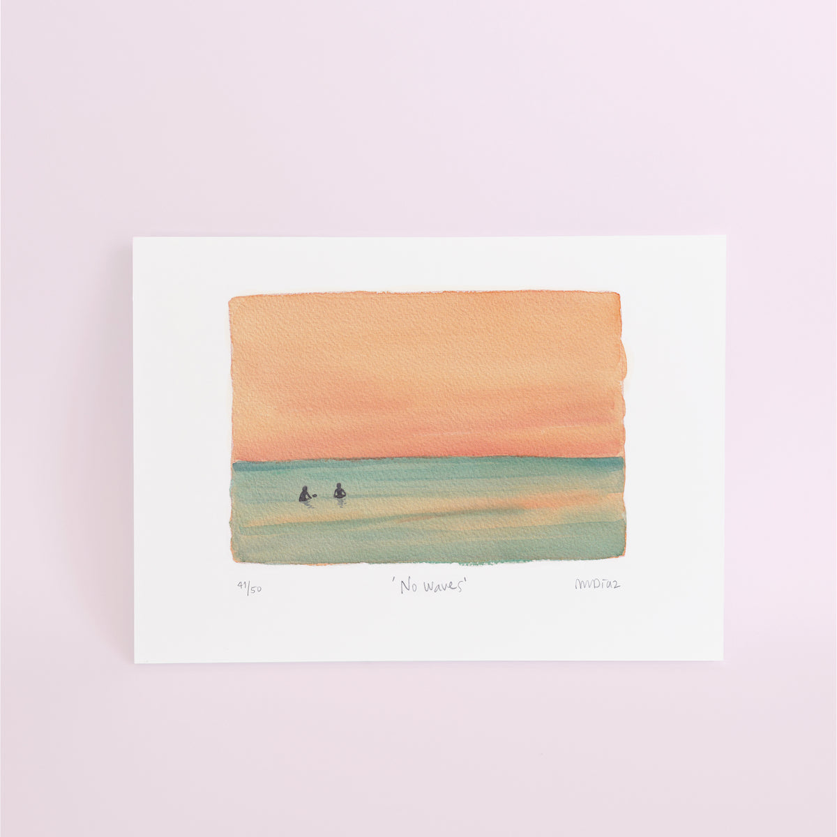 No Waves Watercolour art print