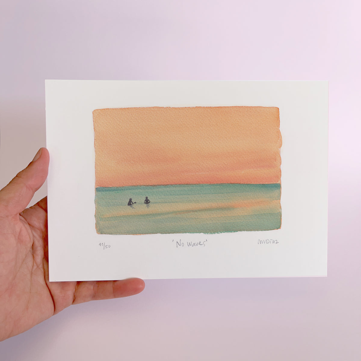 No Waves Watercolour art print