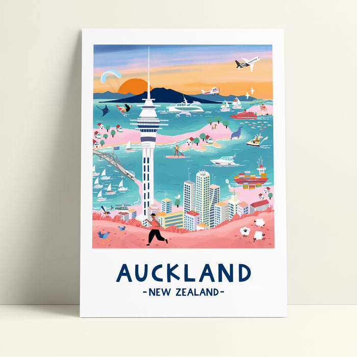 Auckland in pastel