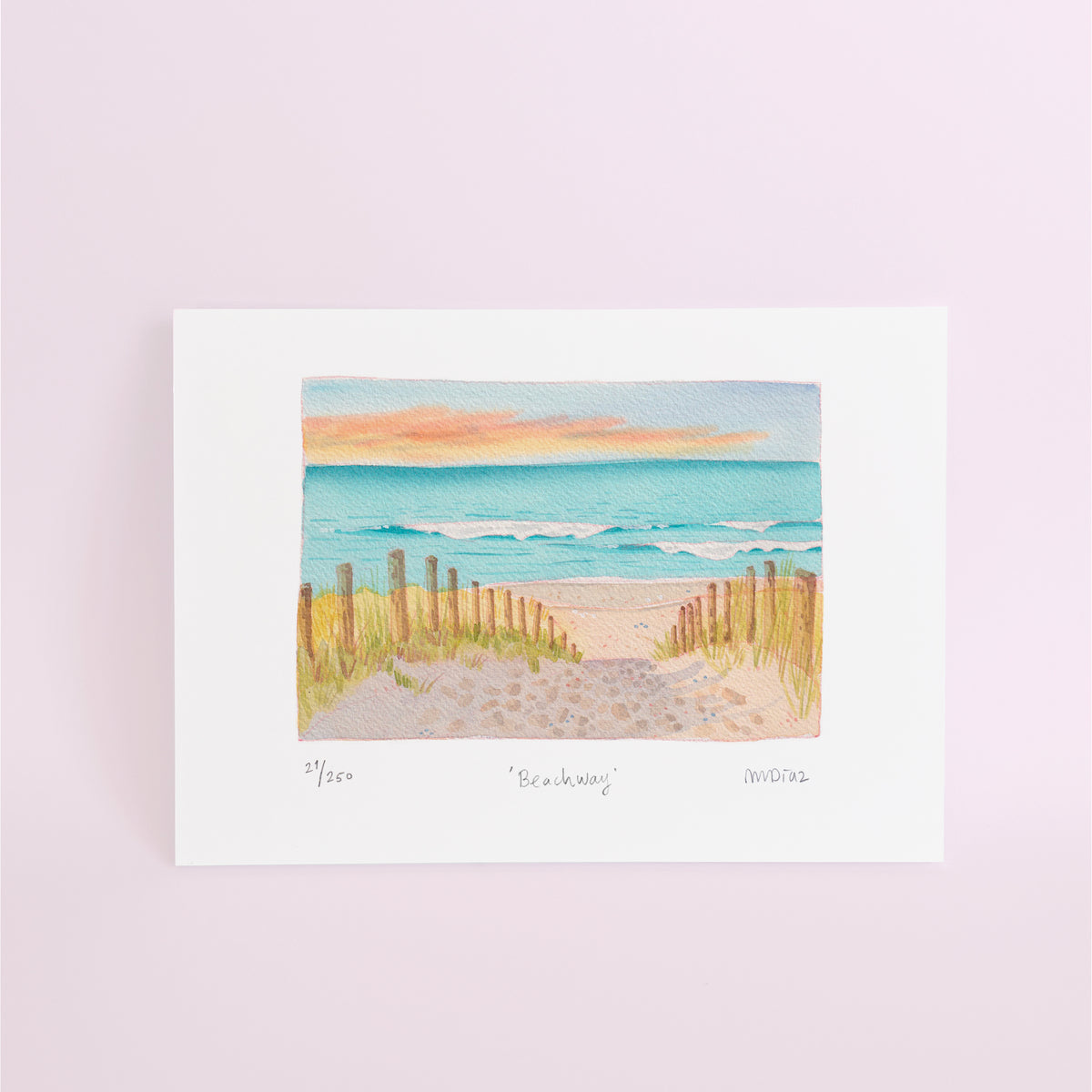 Beachway Watercolour art print