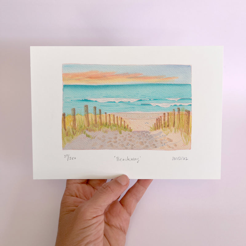 Beachway Watercolour art print