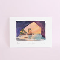 Cathedral Cove Watercolour art print