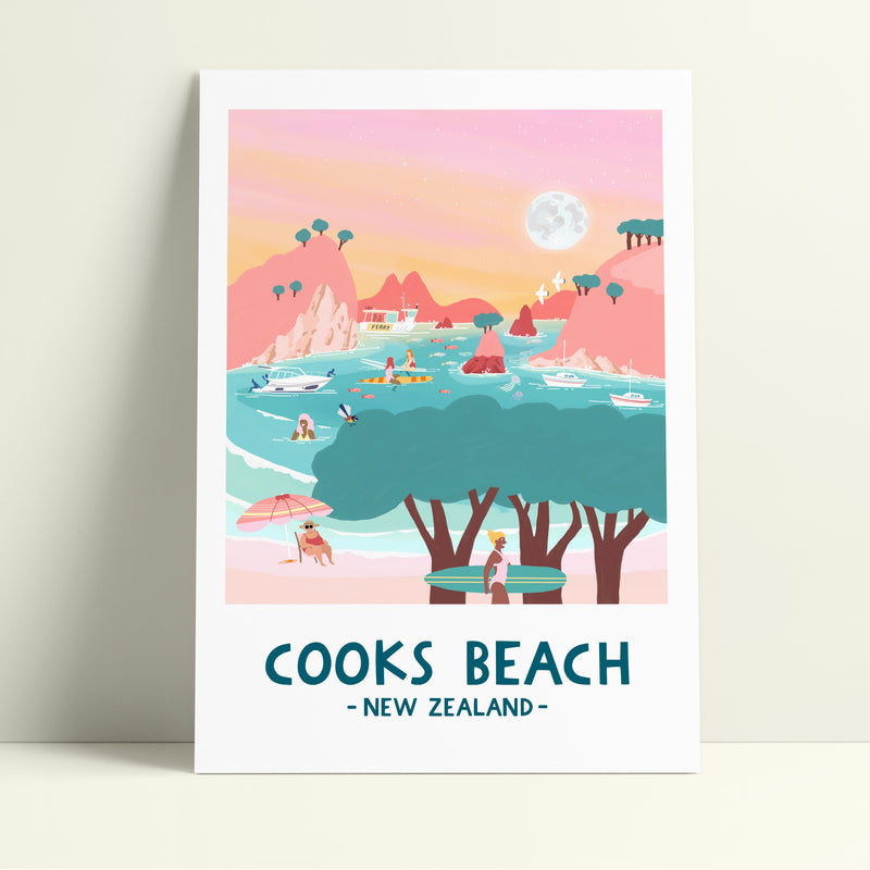 Cooks Beach in Pastel