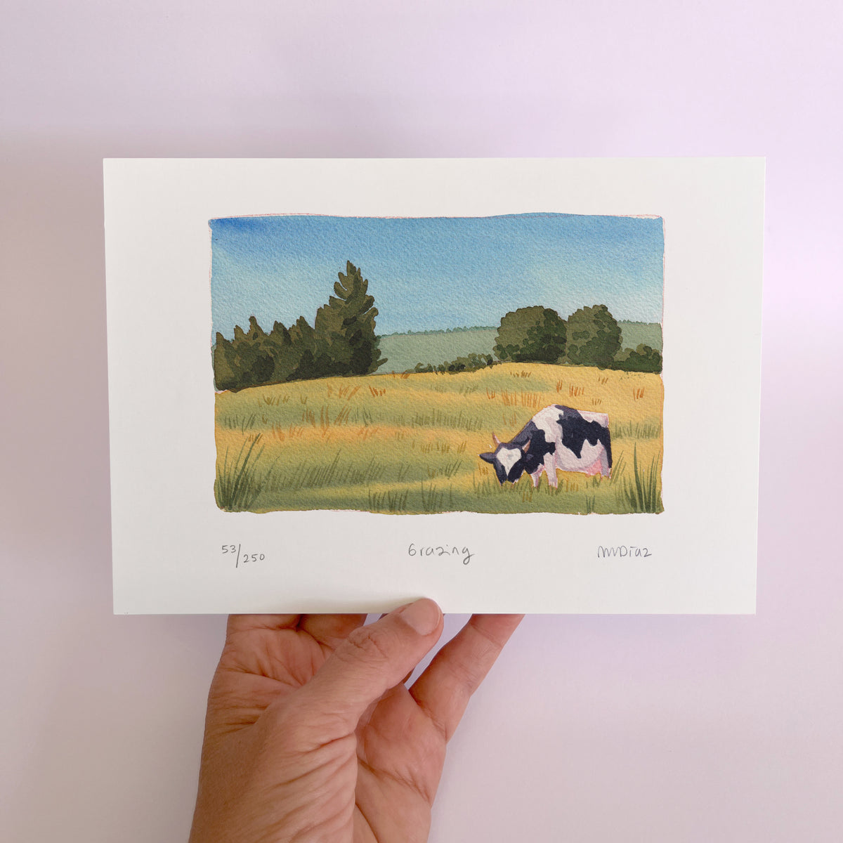 Grazing Watercolour art print
