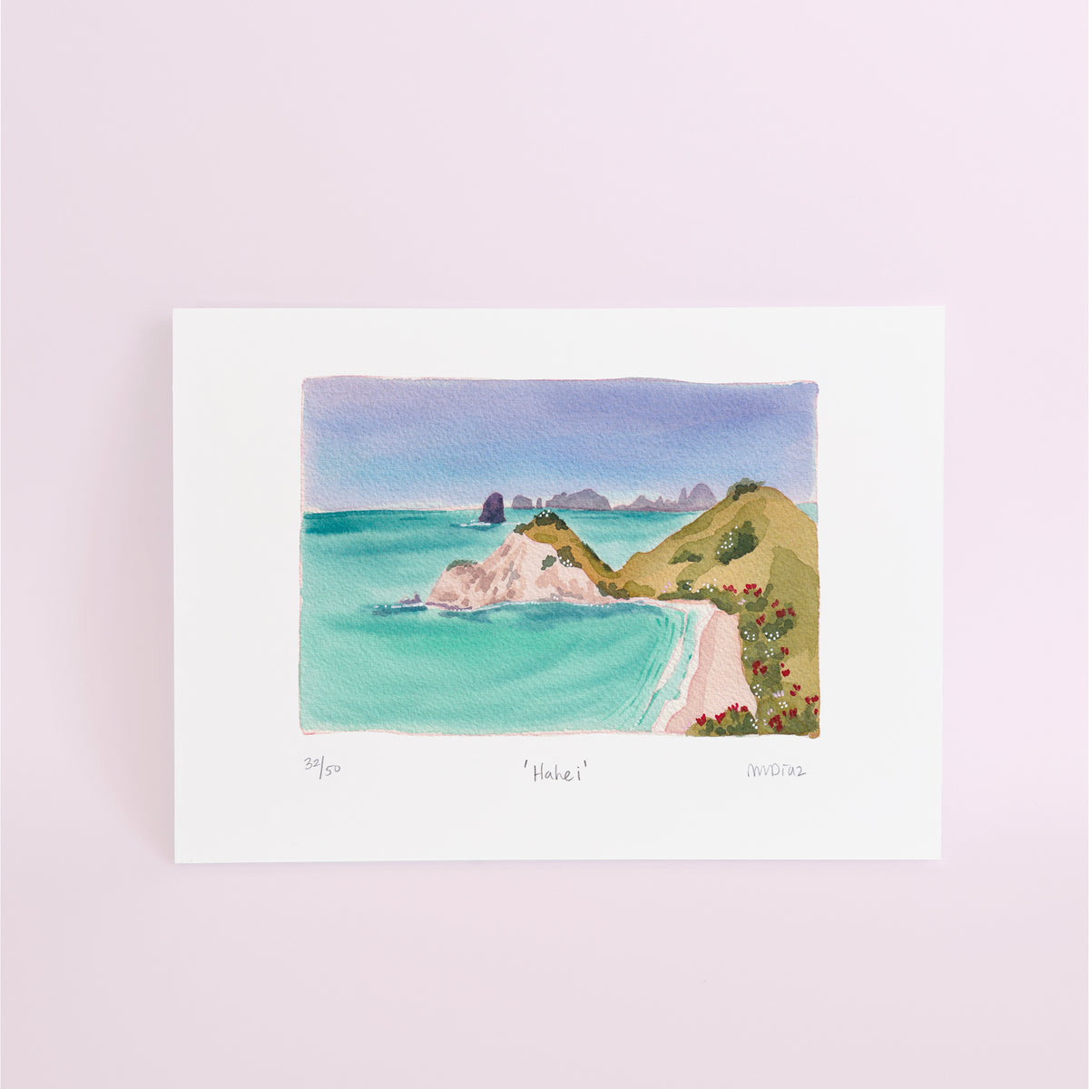Hahei Watercolour art print
