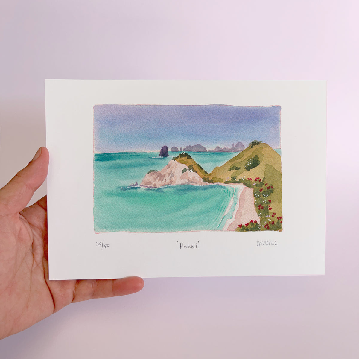 Hahei Watercolour art print