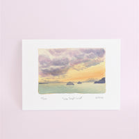 Lake Taupo Sunset Watercolour art print