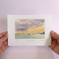 Lake Taupo Sunset Watercolour art print