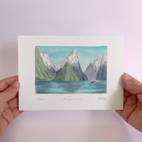 Milford Sound Watercolour art print