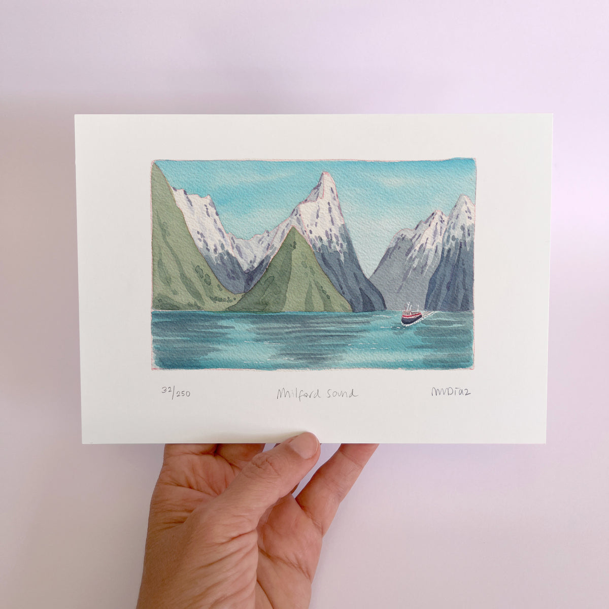Milford Sound Watercolour art print