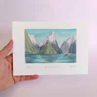 Milford Sound Watercolour art print