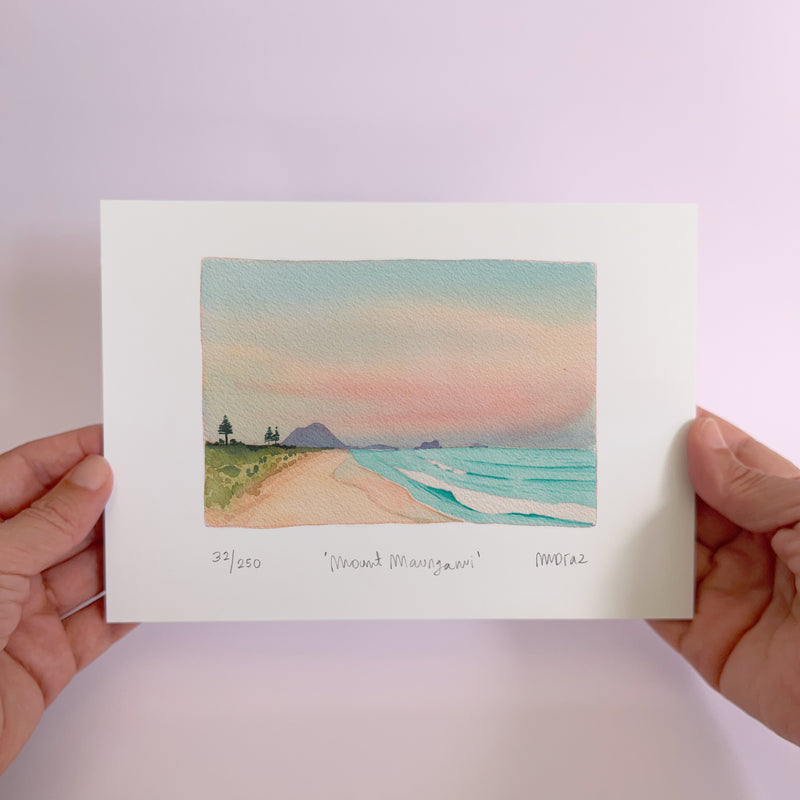Mount Maunganui Watercolour art print