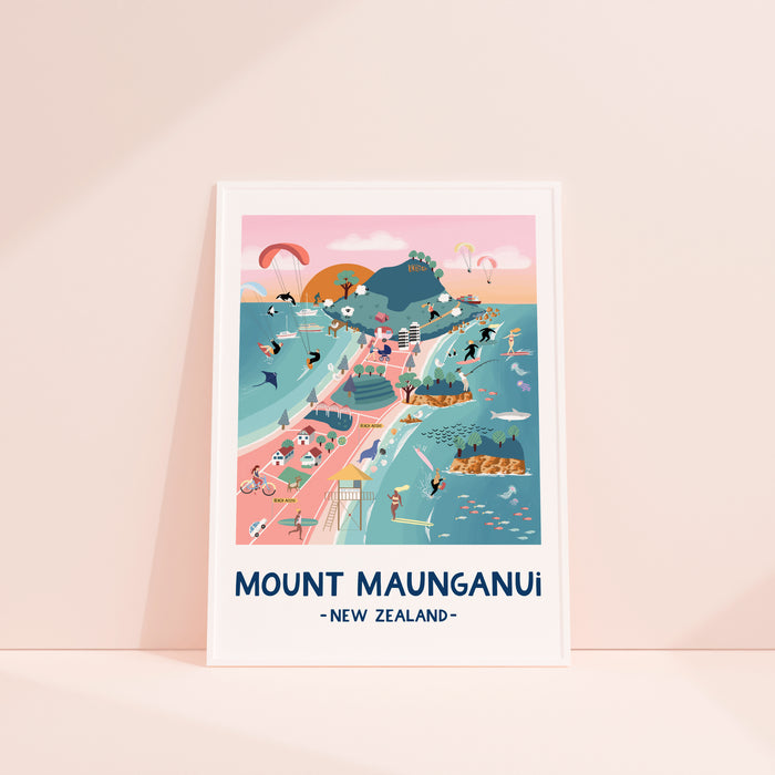 Mount Maunganui in pastel