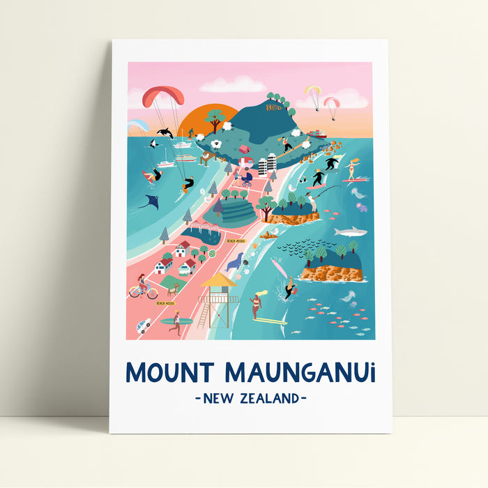 Mount Maunganui in pastel