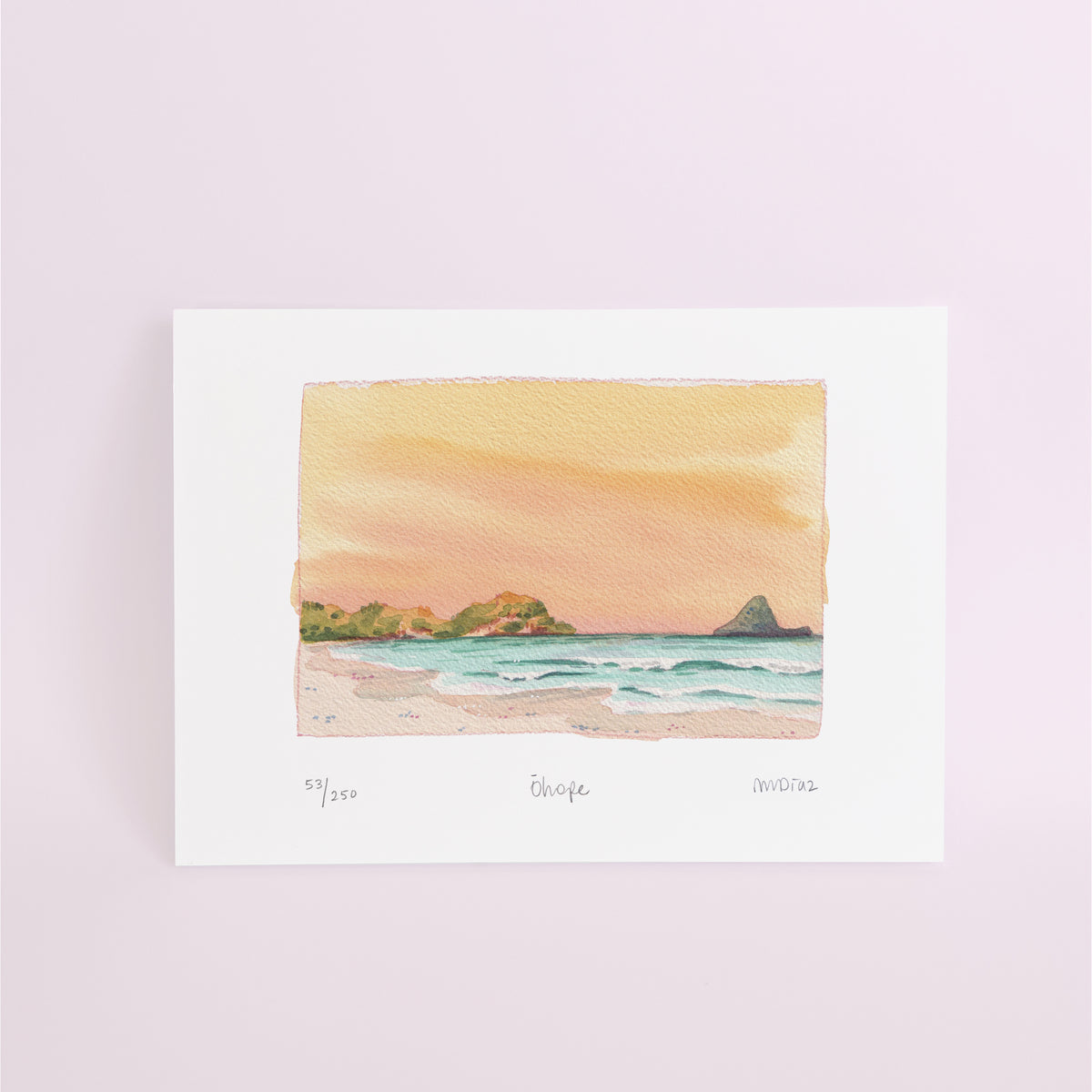 Ōhope Watercolour art print