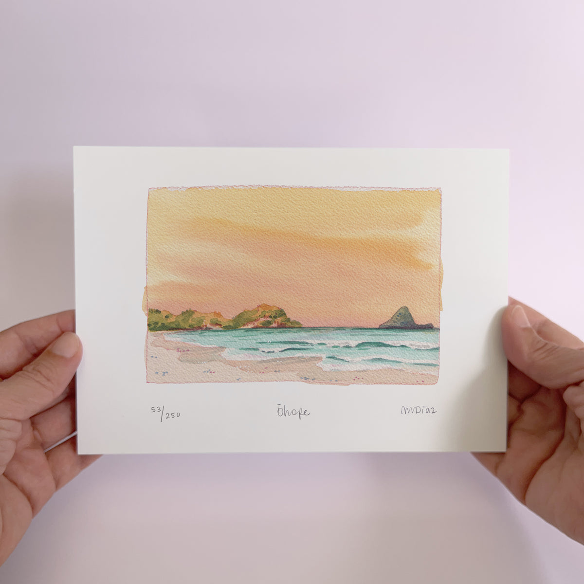 Ōhope Watercolour art print