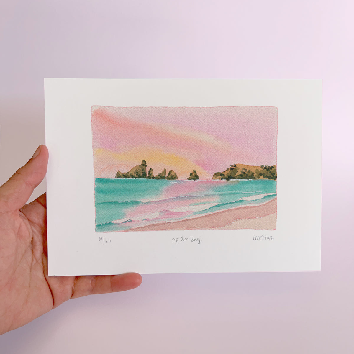 Opito Bay Watercolour art print