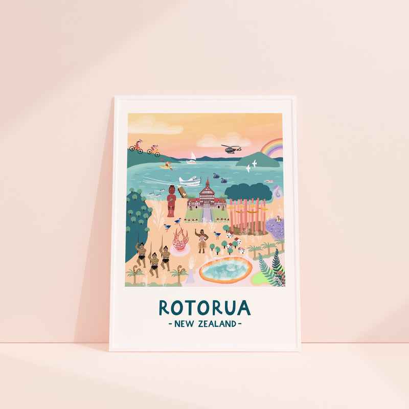 Rotorua in pastel