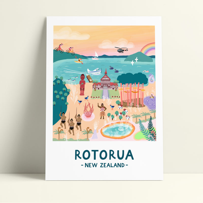 Rotorua in pastel