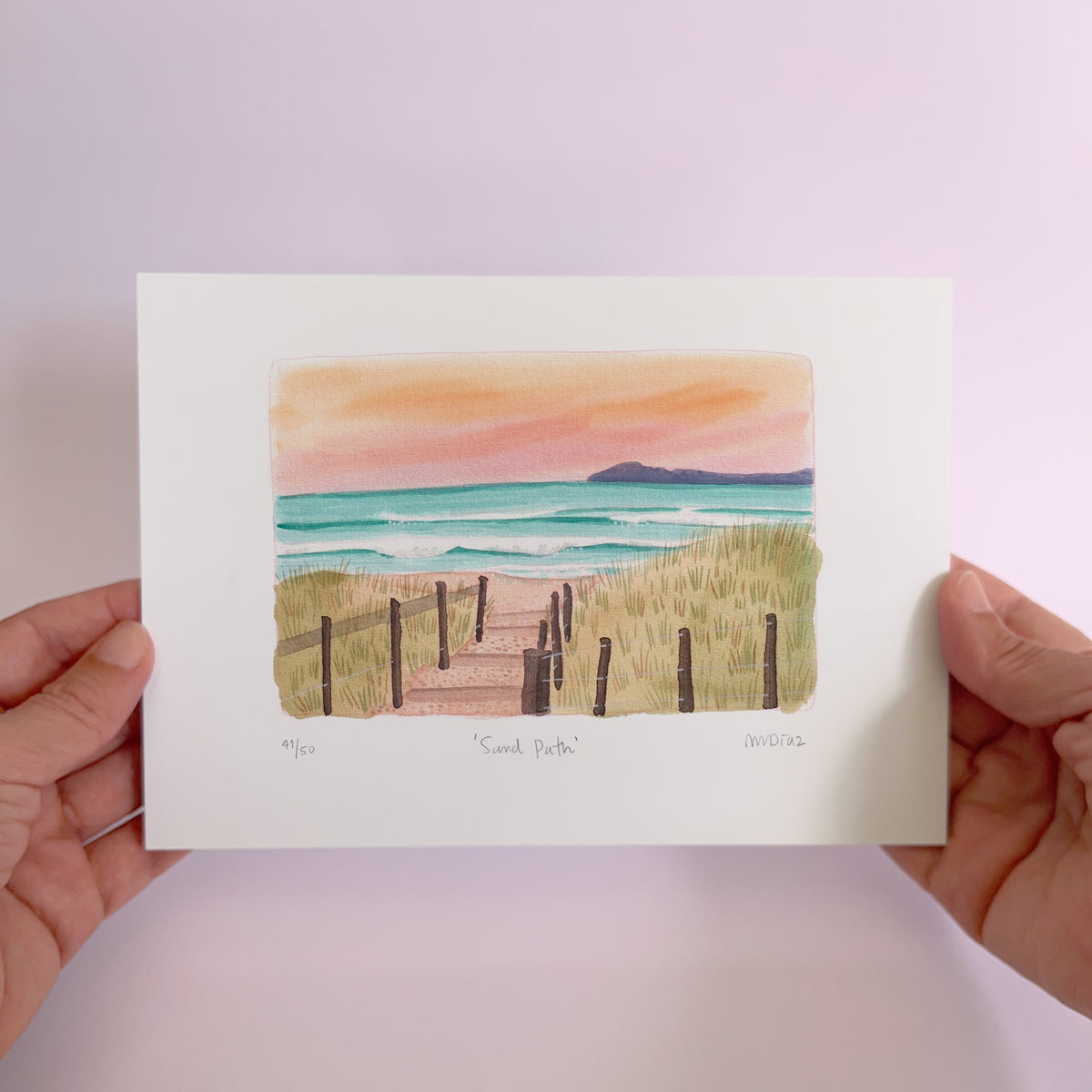 Sand Path Watercolour art print