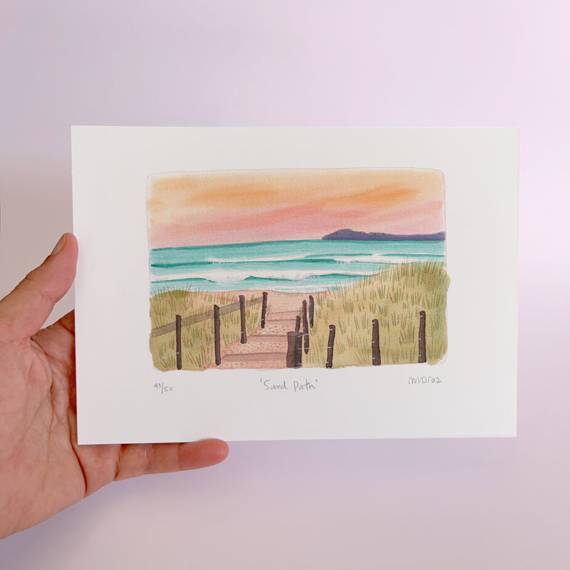 Sand Path Watercolour art print