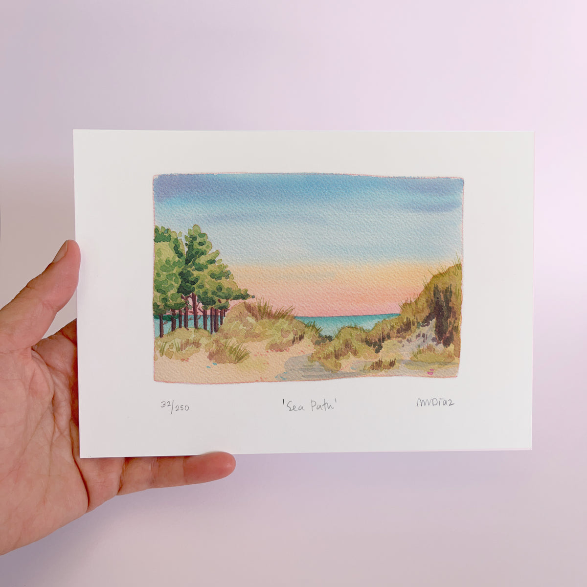 Sea Path Watercolour art print