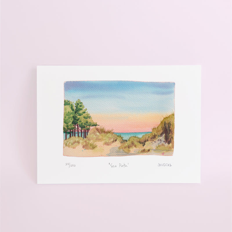 Sea Path Watercolour art print