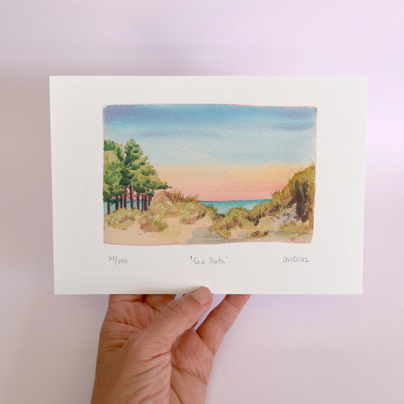 Sea Path Watercolour art print