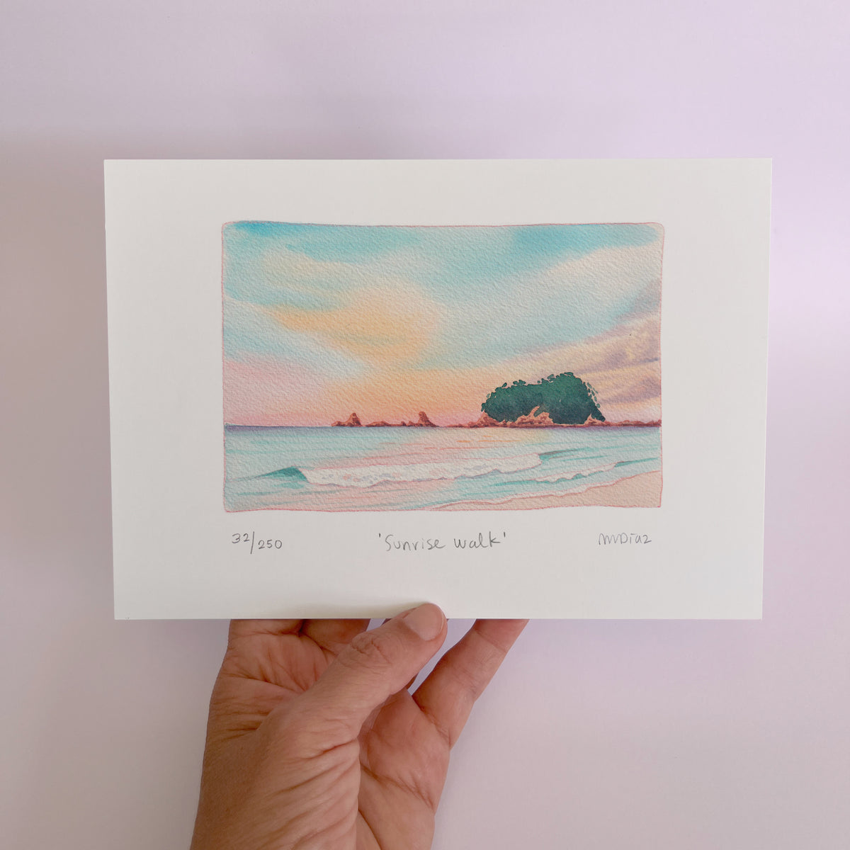 Sunrise Walk Watercolour art print