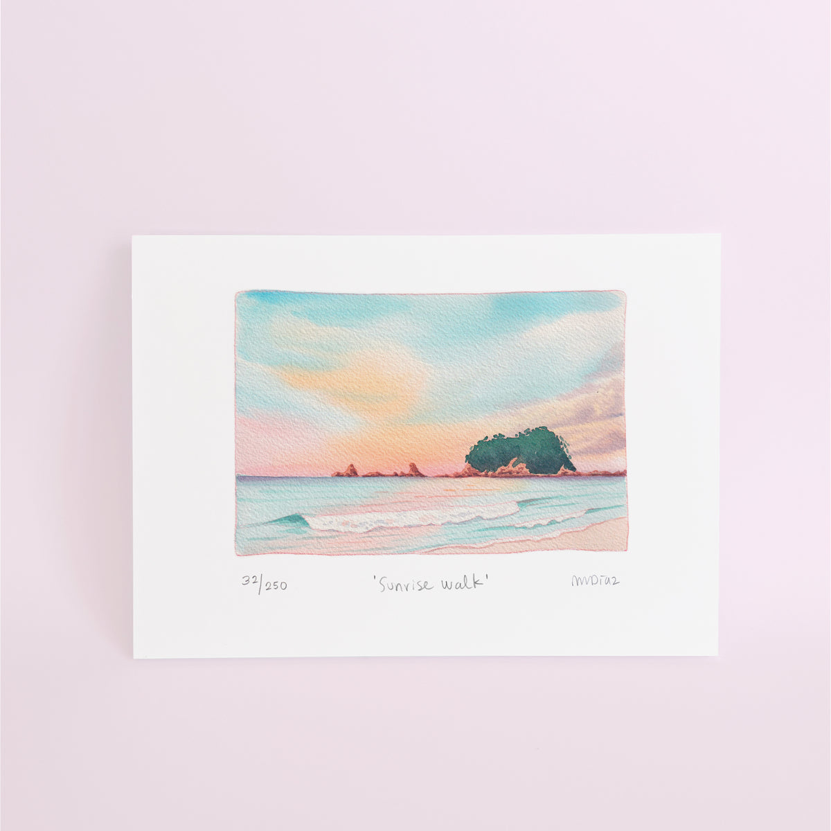 Sunrise Walk Watercolour art print