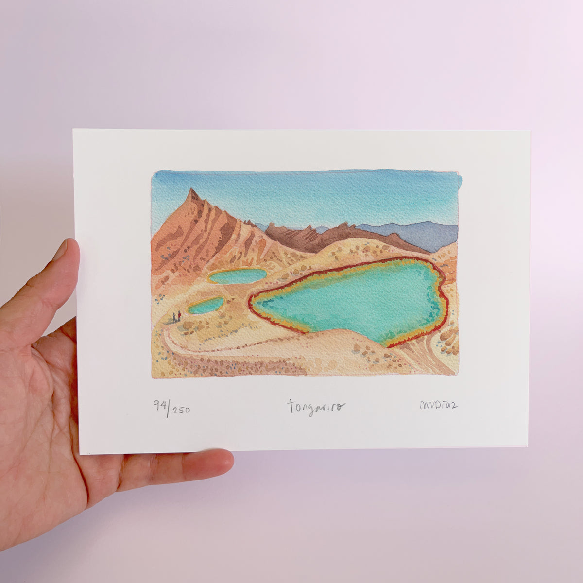 Tongariro Watercolour art print