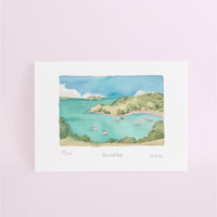 waiheke island watercolor landscape painting 