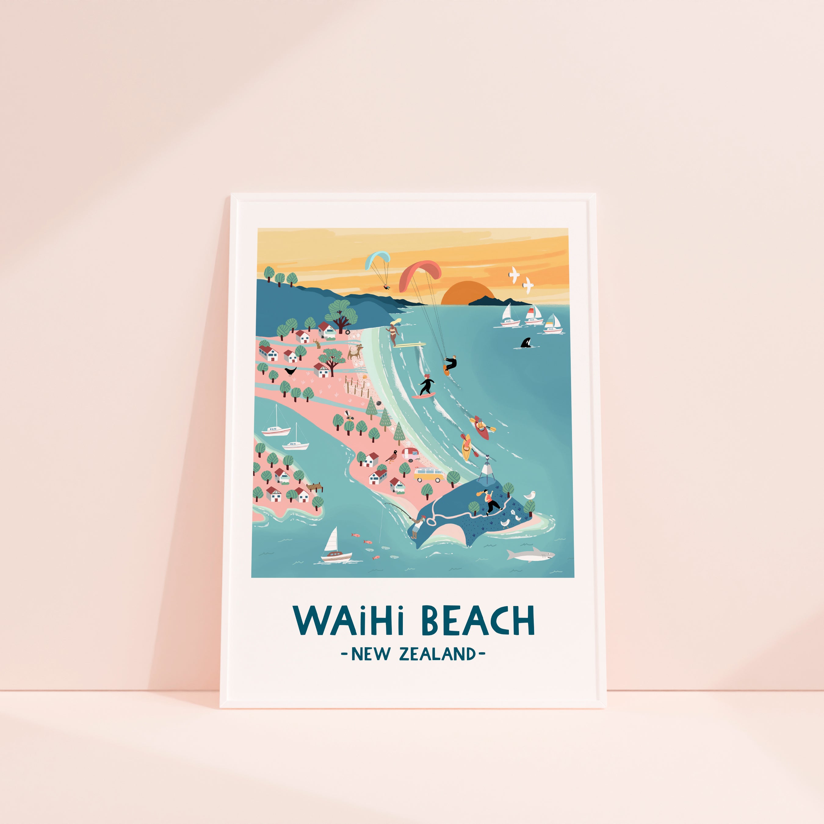 Waihi Beach in pastel – Drawing the Way