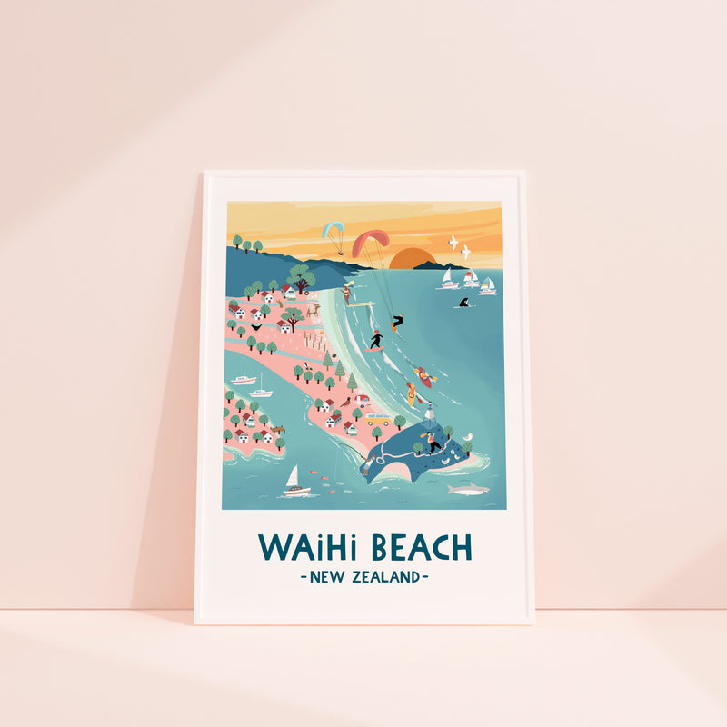 Waihi Beach in pastel