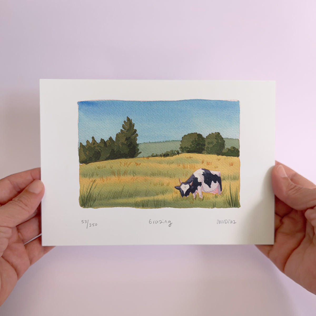 Grazing Watercolour art print