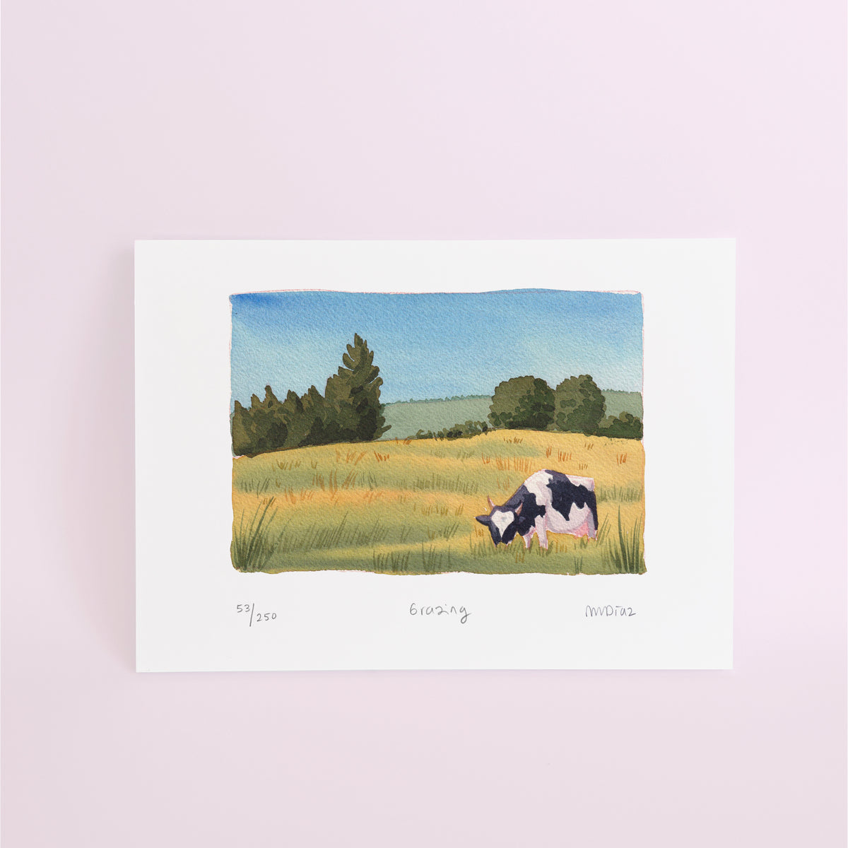 Grazing Watercolour art print