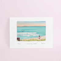 Morning swell Watercolour art print