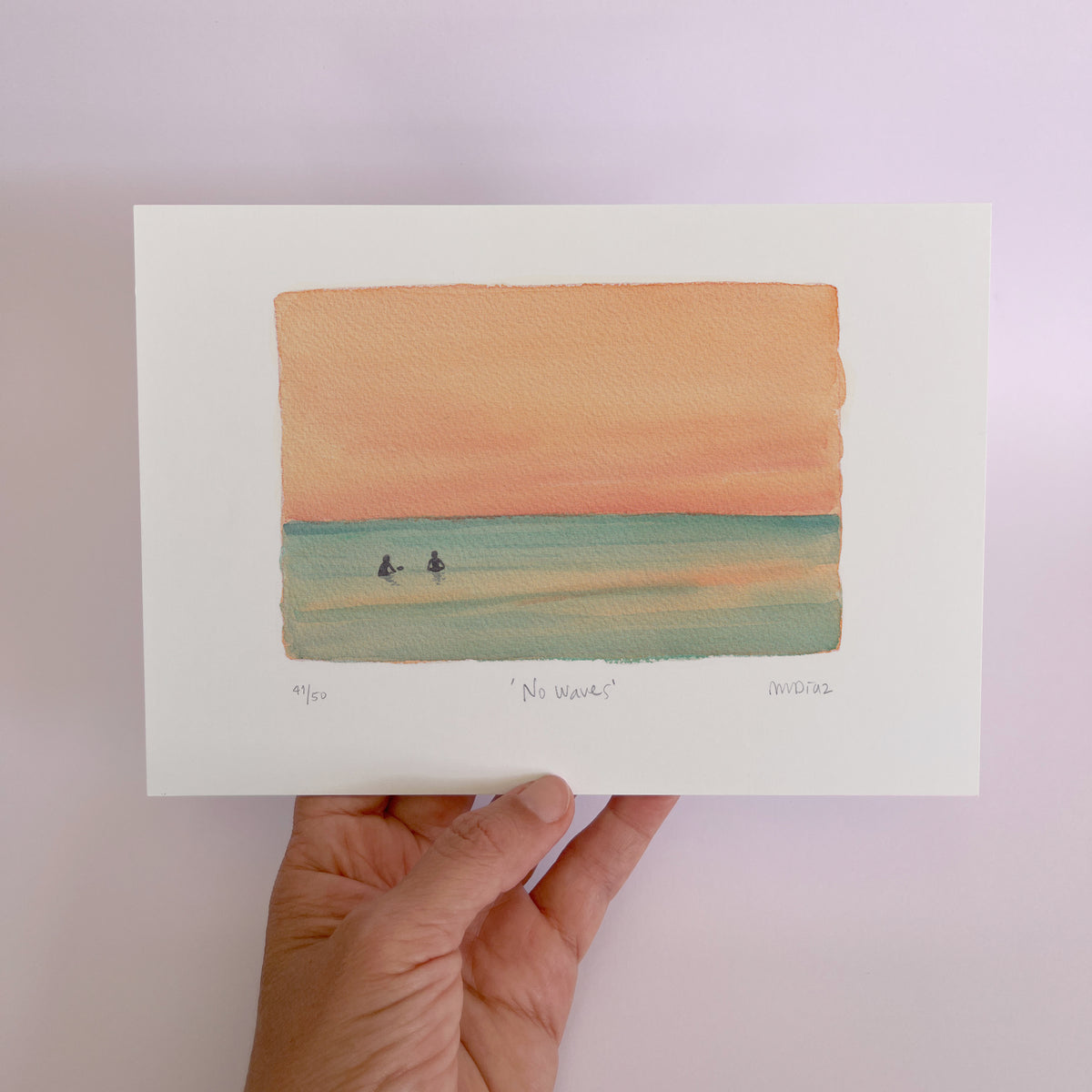 No Waves Watercolour art print