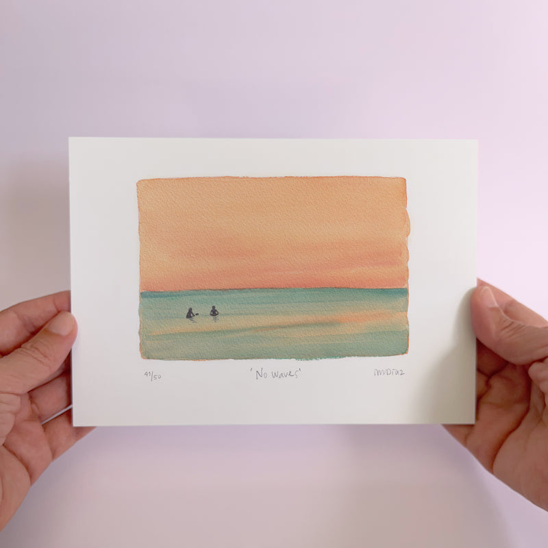 No Waves Watercolour art print