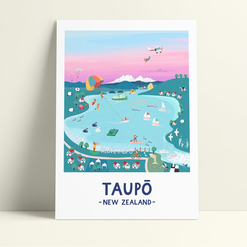 Taupō in pastel