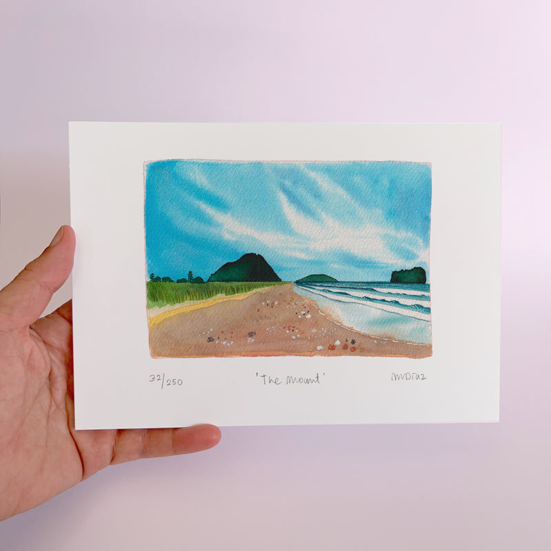 The Mount Watercolour art print
