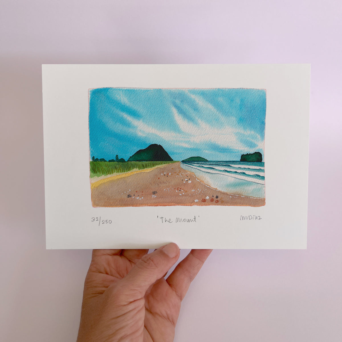 The Mount Watercolour art print